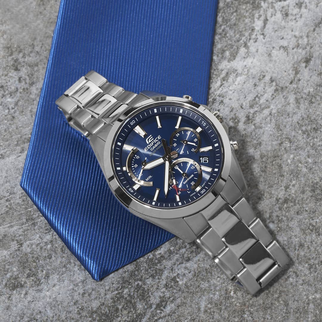 Casio edifice sales chronograph blue