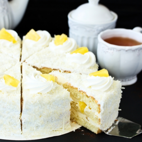 Eggless Pineapple Cake