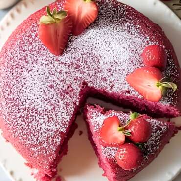 Eggless Strawberry Cake