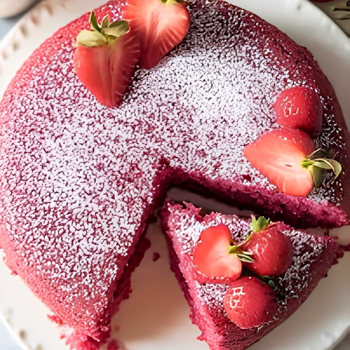Eggless Strawberry Cake