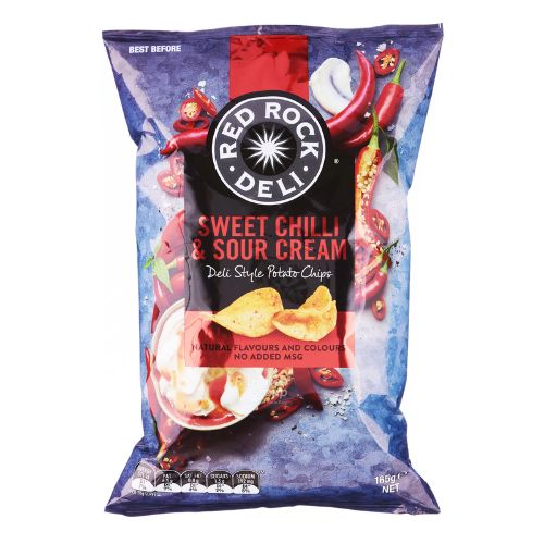 Red Rock Deli Style Potato Chips - Sweet Chili & Sour Cream 165g