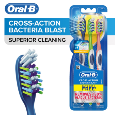 Oral-B Cross Action Bacteria Blast 3s