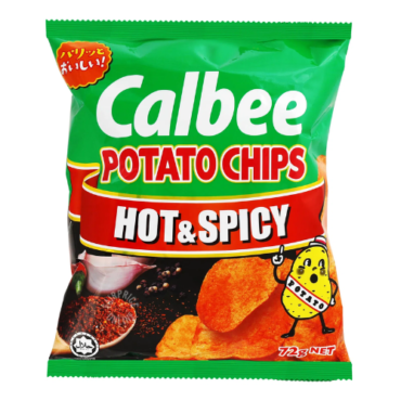 Calbee Crispy Potato Chips - Hot & Spicy 72g