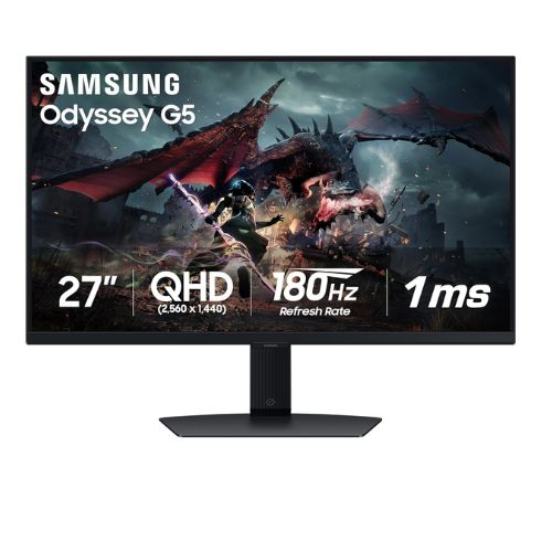 SAMSUNG 27" Flat Odyssey G5 QHD 180Hz Gaming Monitor
