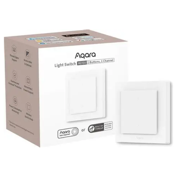 Aqara Light Switch H2 EU (2 Buttons, 1 Channel) WS-K07D