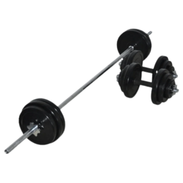 65kg Rubber Barbell & Dumbbell Combo Set